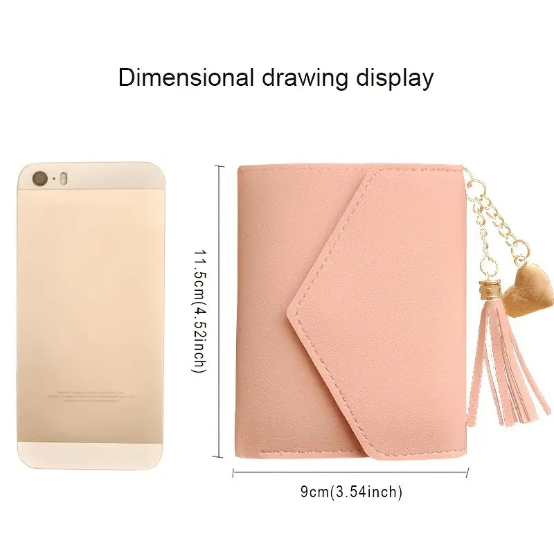 Women's Wallet with Tassel & Heart
